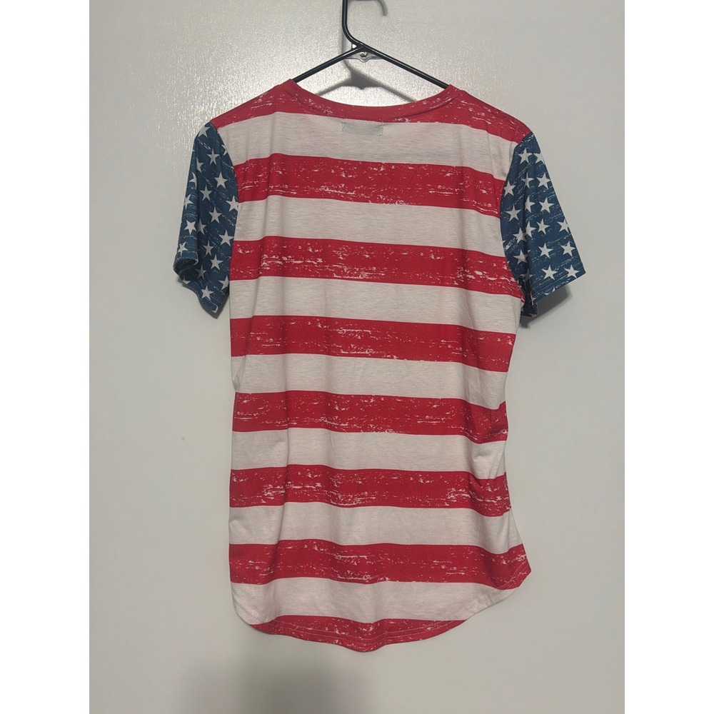 Spadehill American Flag T-Shirt Stars and Stripes Patriotic Pocket Tee Red White - Picture 3 of 6